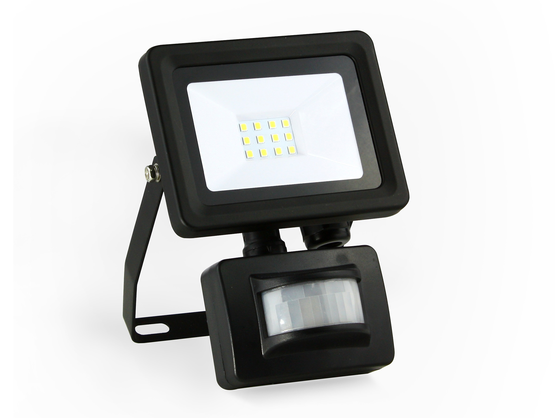 Projecteur Led 10W 900lm 4000K IP65 Gekko noir + détecteur
